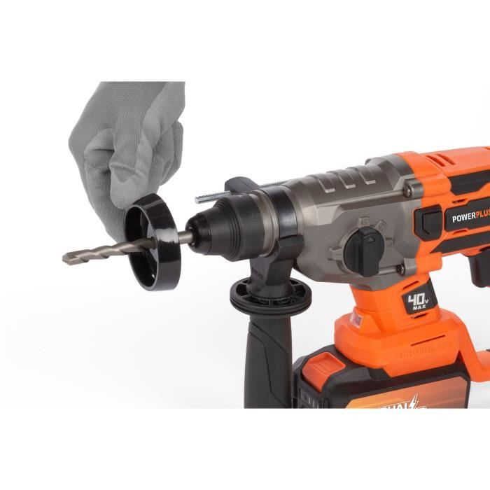 Wireless prank hammer 40V 5J SDS -Plus Brushless + 5 Accessories - Dual Power Powdp15680 - Delivered without battery or charger