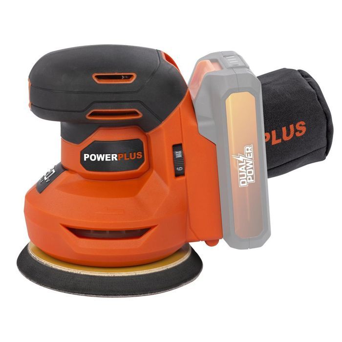 Wireless eccentric sander 20V Ø125 + 1x abrasive G80 - Dual Power Powdp50400 - Delivered without battery or charger