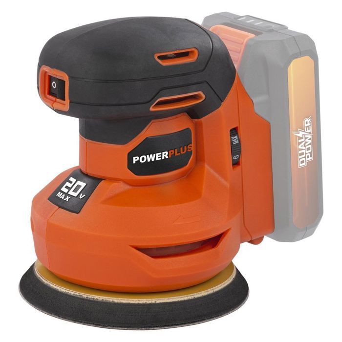 Wireless eccentric sander 20V Ø125 + 1x abrasive G80 - Dual Power Powdp50400 - Delivered without battery or charger