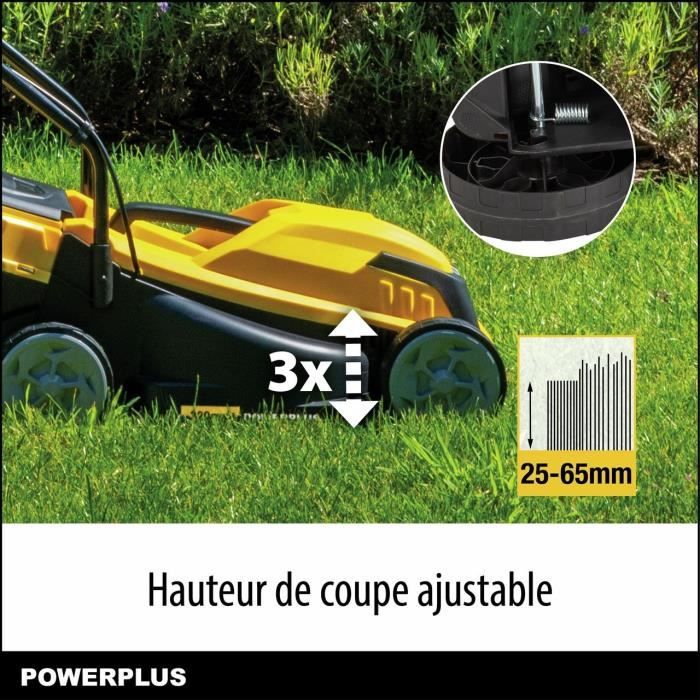 Electric lawn mower - POWERPLUS - POWEG62203 - 1000 W - 320 mm Ø - With collection and rear ejection