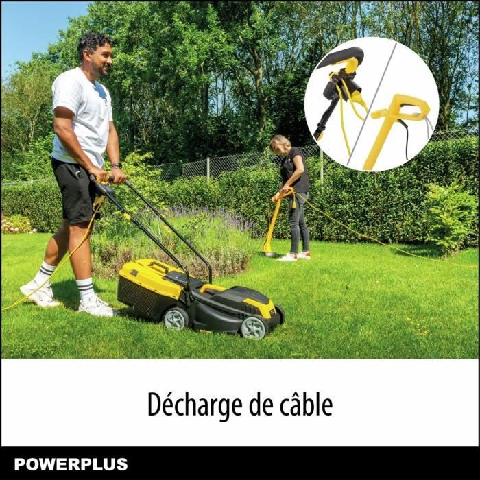 Electric Lawn Mower and Edger - POWERPLUS - POWXG62205T - 1300 W & 32 mm Ø Lawn Mower - 250 W & 220 mm Ø Edger
