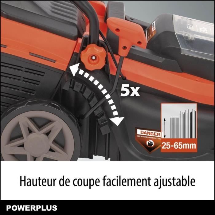 Battery mower 20V 34 cm of Dual Power Power Powdpglws1 - 4Ah battery and charger included - Brushless engine