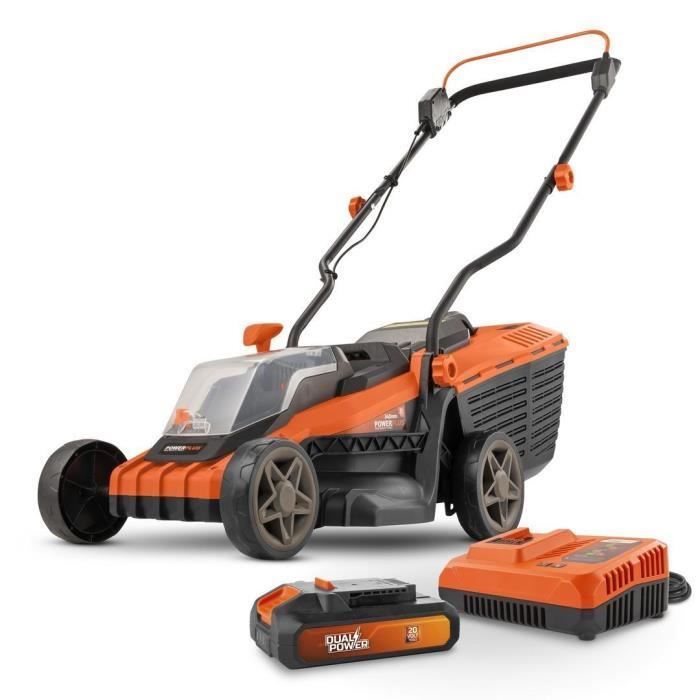 Battery mower 20V 34 cm of Dual Power Power Powdpglws1 - 4Ah battery and charger included - Brushless engine