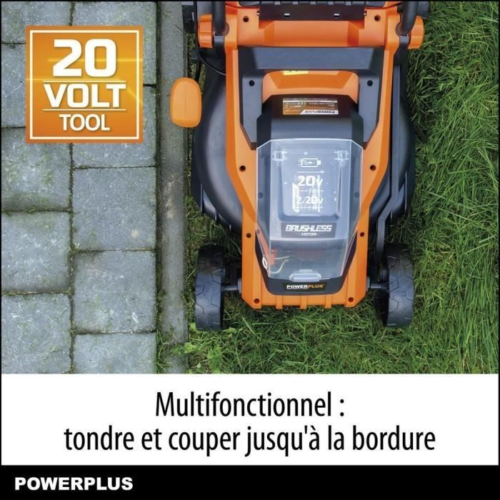 Battery mower 20V 34 cm of Dual Power Power Powdpglws1 - 4Ah battery and charger included - Brushless engine