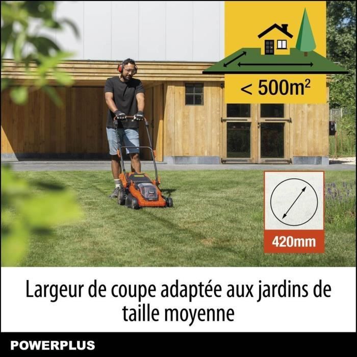 PowerPlus Dual Power Battery Lower Battery Powdpglws2 - 40 V lawn mower, 420 mm Ø, battery and charger included