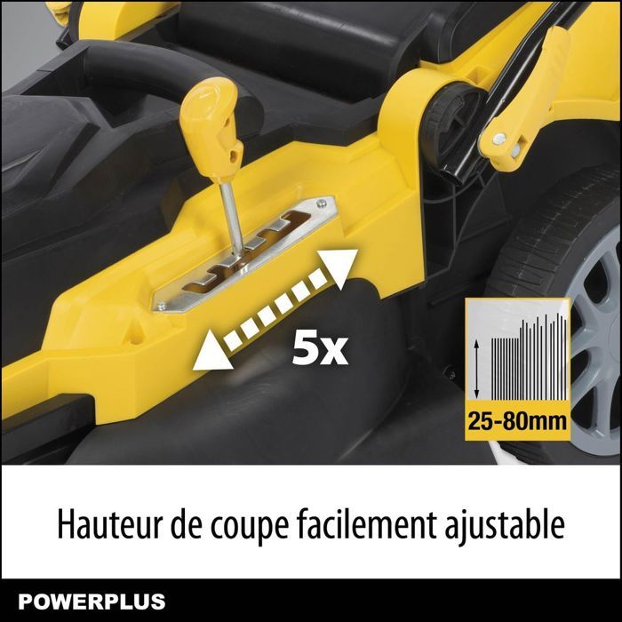 PowerPlus Powxg6281 Powxg6281 electric lawn mower - 2000 W lawn mower, 420 mm Ø, with collection, mulching and rear ejection