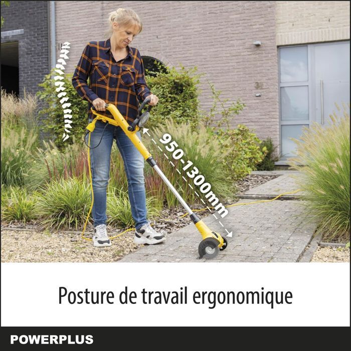 Powerplus Powxg6650 electric telescopic weeding weeding - Weed extractor, 400 W, with nylon and steel brush