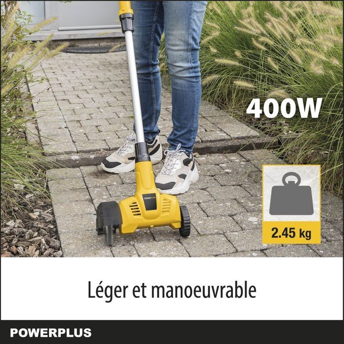 Powerplus Powxg6650 electric telescopic weeding weeding - Weed extractor, 400 W, with nylon and steel brush