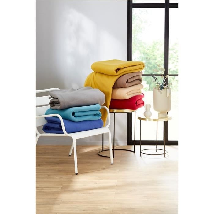 TOISON D'OR fleece blanket - Poleco - 220x240cm - Steel