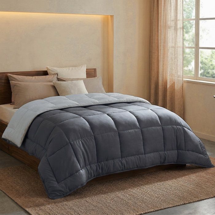 HUDSON Légere microfiber duvet 200g/m² 220x240cm steel & silver