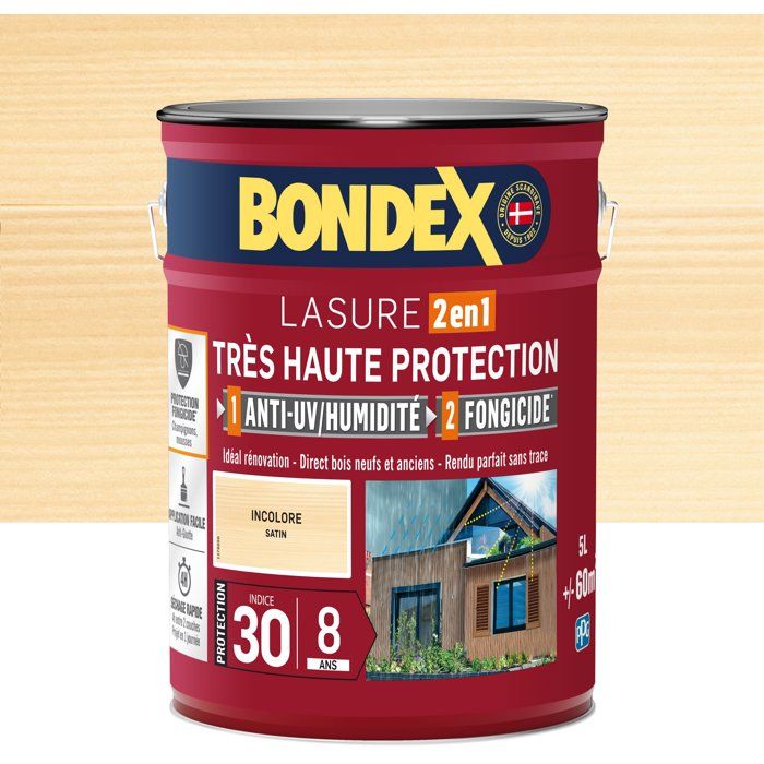 very high protection wood stain 8 years clear 5L Bondex