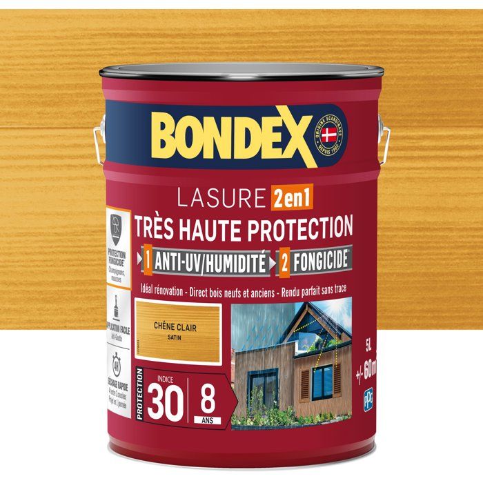 very high protection wood stain 8 years light oak 5L Bondex