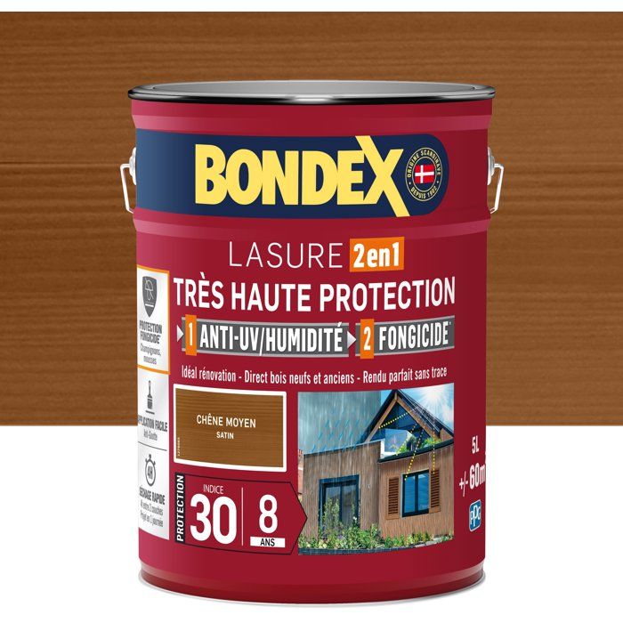 very high protection wood stain 8 years medium oak 5L Bondex