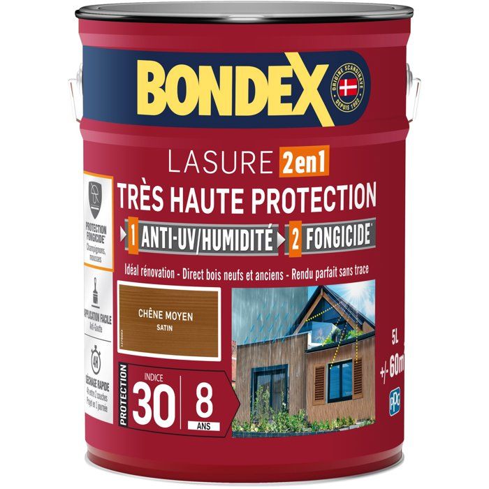 very high protection wood stain 8 years medium oak 5L Bondex
