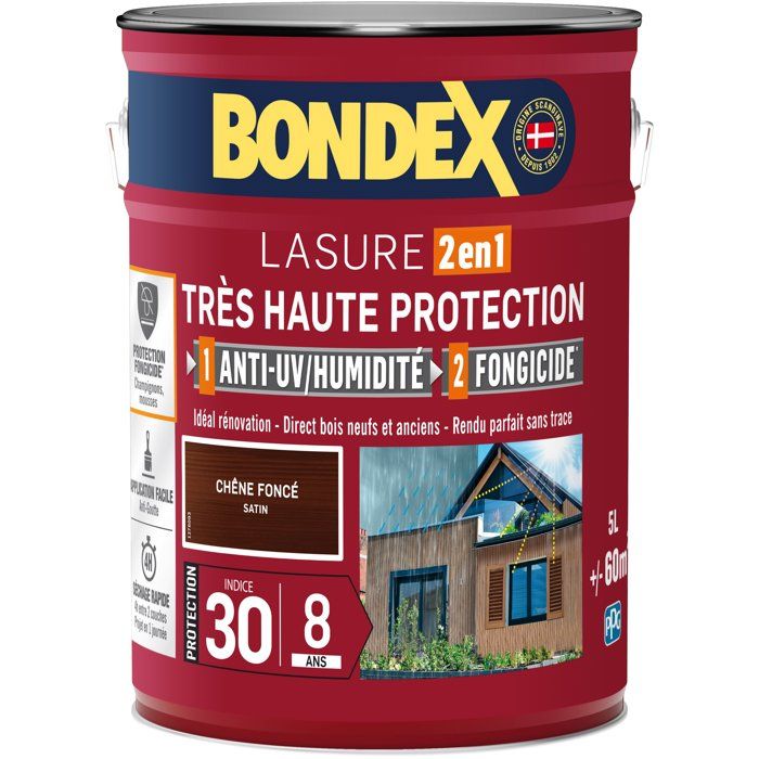 very high protection wood stain 8 years dark oak 5L Bondex