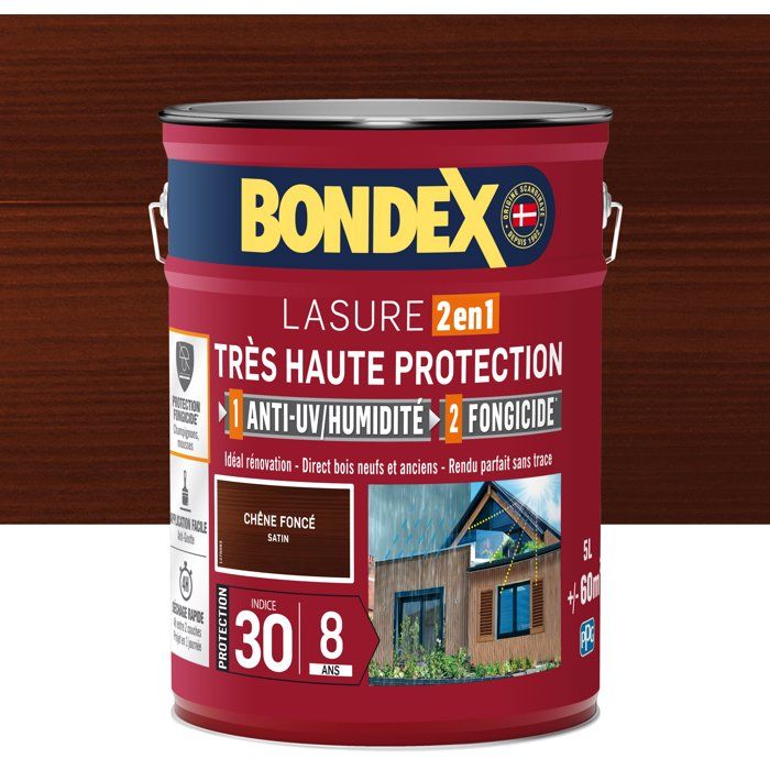 very high protection wood stain 8 years dark oak 5L Bondex
