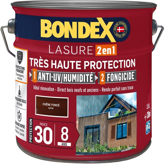 very high protection wood stain 8 years dark oak 2,5L Bondex