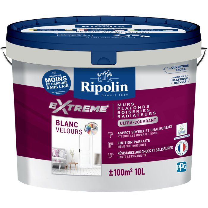 Extreme paint for walls and ceilings - Velvet white - RIPOLIN - 10 L