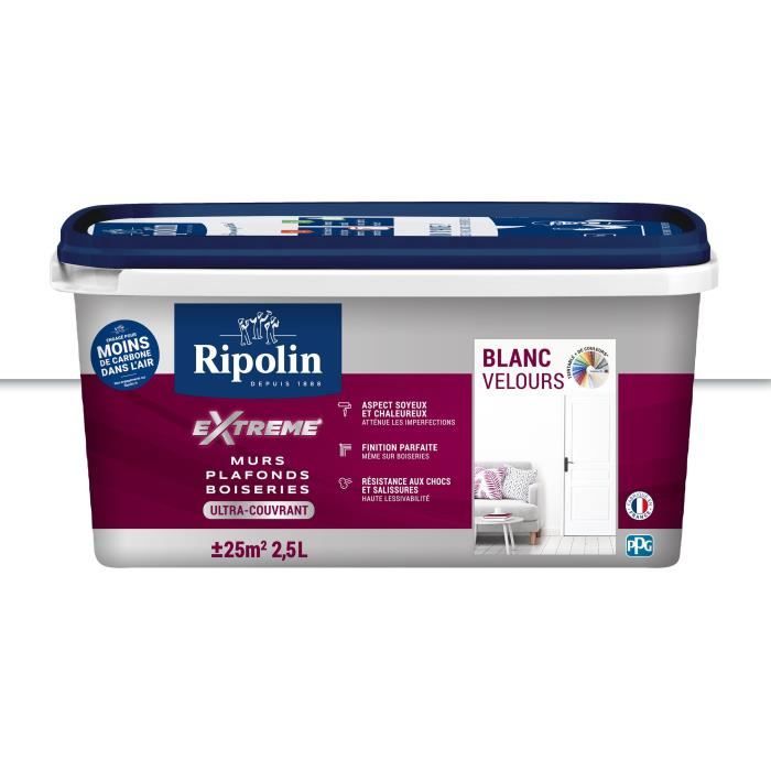 Extreme paint for walls and ceilings - Velvet white - RIPOLIN - 2.5 L
