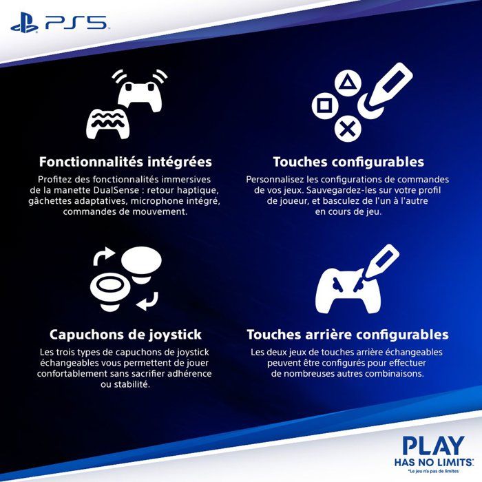 DualSense Edge Wireless Controller - Midnight Black I PS5 and PC