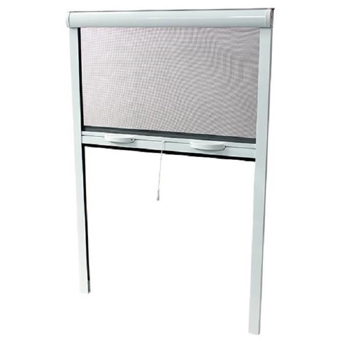 Fenetre mosquito net L125 x H145 cm in white lacquered aluminum - Invisor in width and height.