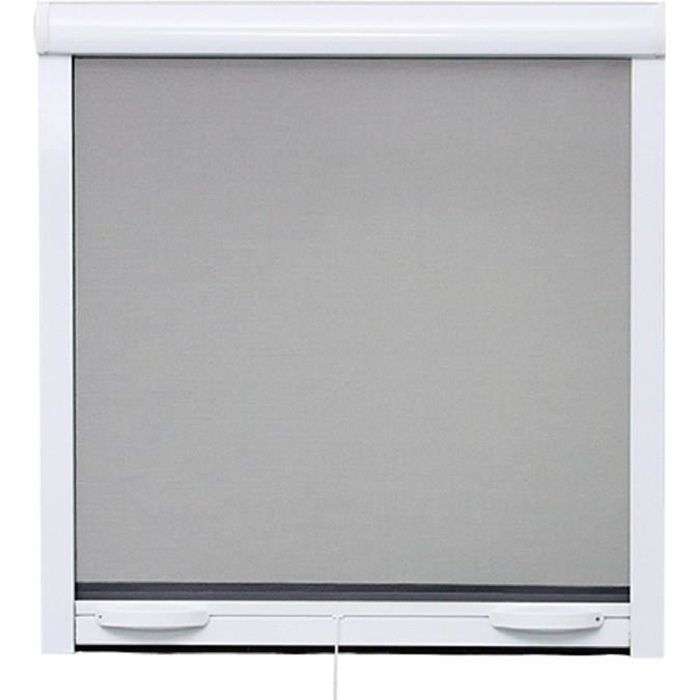 Fenetre mosquito net L125 x H145 cm in white lacquered aluminum - Invisor in width and height.
