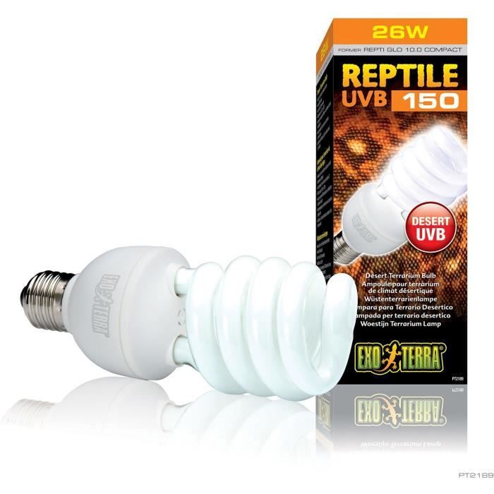 UVB Compact Fluorescent Bulb for Terrarium - EXO TERRA - Reptile UVB 150 - Desert Climate 26W