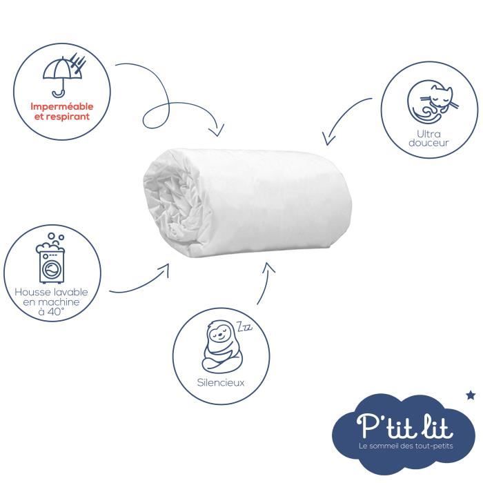 Set of 2 Bamboo Baby Mattress Protectors - 70x140 cm - Waterproof Mattress Cover - Soft Viscose - No Chemical Treatment