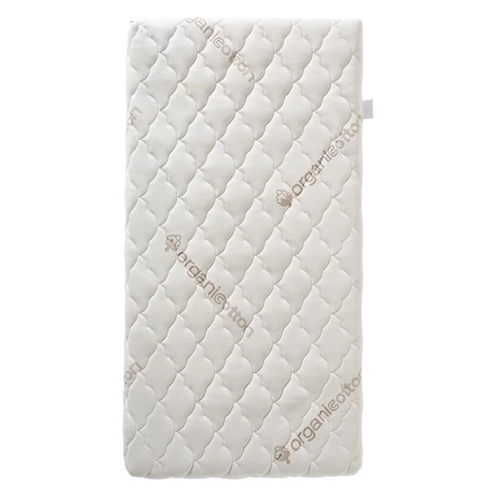 Organic Cotton Baby Mattress - 60x120x10 cm - 100% Cotton - Removable cover - No chemical treatment