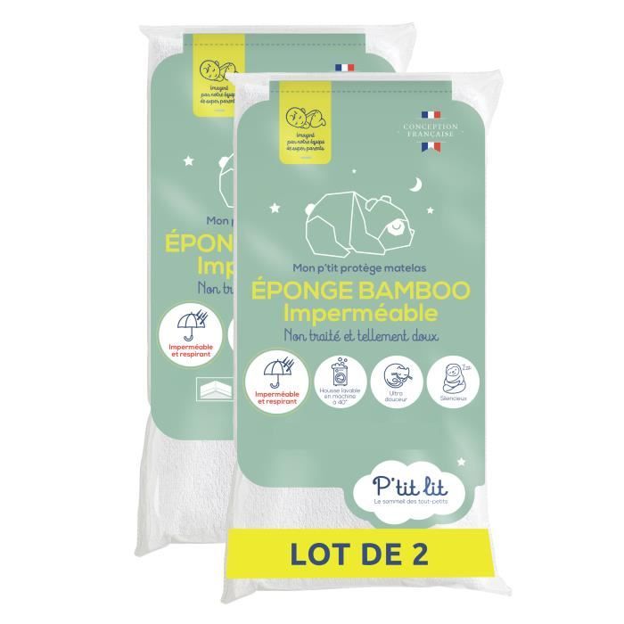 Set of 2 Bamboo Baby Mattress Protectors - for Moses Basket, Carrycot, Pram - Waterproof Mattress Protector - Soft Viscose - 40x80 cm