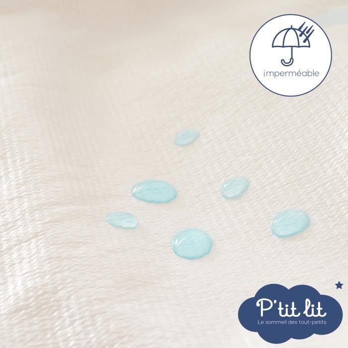 Set of 2 Anti-Mite Baby Mattress Protectors - 70x140 cm - Waterproof Mattress Cover - 100% cotton terry - Absorbent - Oeko Tex