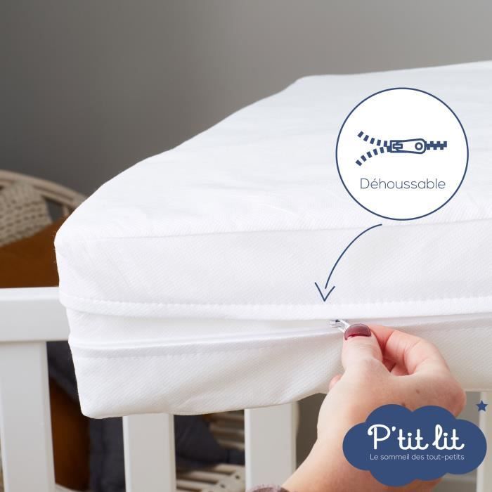Waterproof full mattress cover - Anti-bedbug - 70x140x15 cm - Zipper closure - Without chemical treatment