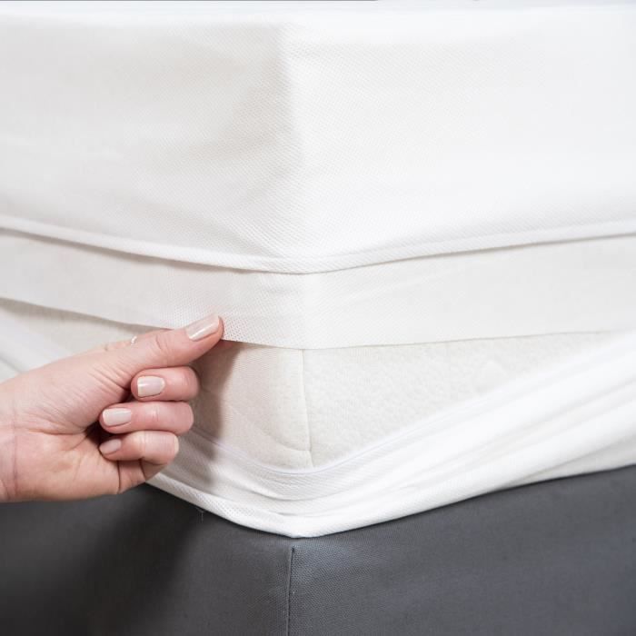 Waterproof full mattress cover - Anti-bedbug - 70x140x15 cm - Zipper closure - Without chemical treatment