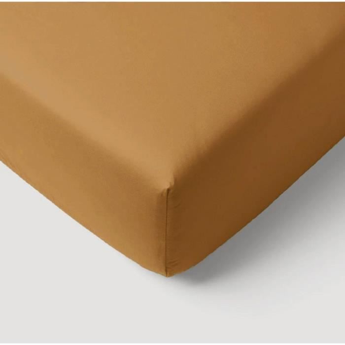 Fitted sheet - P'TIT DODO - 60 x 120 cm - Jersey - Caramel