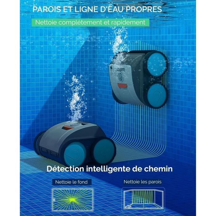 BESTWAY Aquaglide autonomous swimming pool robot vacuum cleaner for flat bottom swimming pools 3.5 x 5 m, rechargeable battery