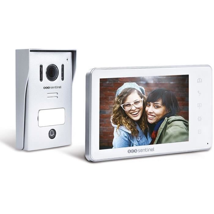 Wired video intercom, white color - VisioKit 7 - SCS SENTINEL