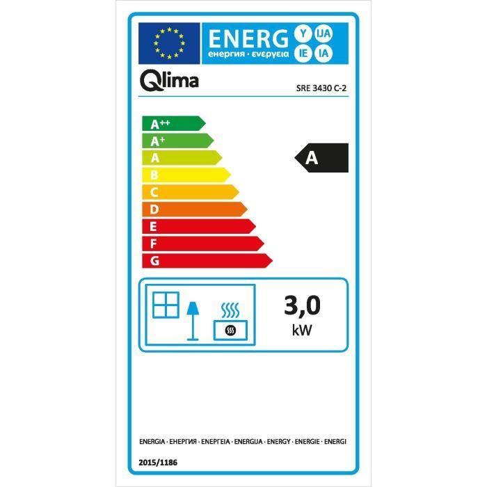 QLIMA SRE3430C2 Electronic kerosene stove 3 kW for volume 120m3 / 48m2, Anti-odor system, Temperature regulation
