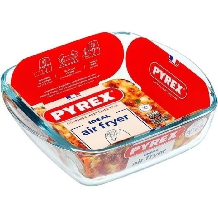 Air fryer dish - PYREX - 1450141 - Square - Borosilicate glass - 20 x 17 cm