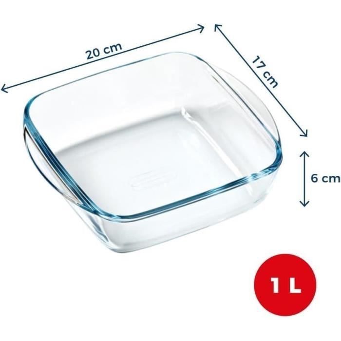 Air fryer dish - PYREX - 1450141 - Square - Borosilicate glass - 20 x 17 cm