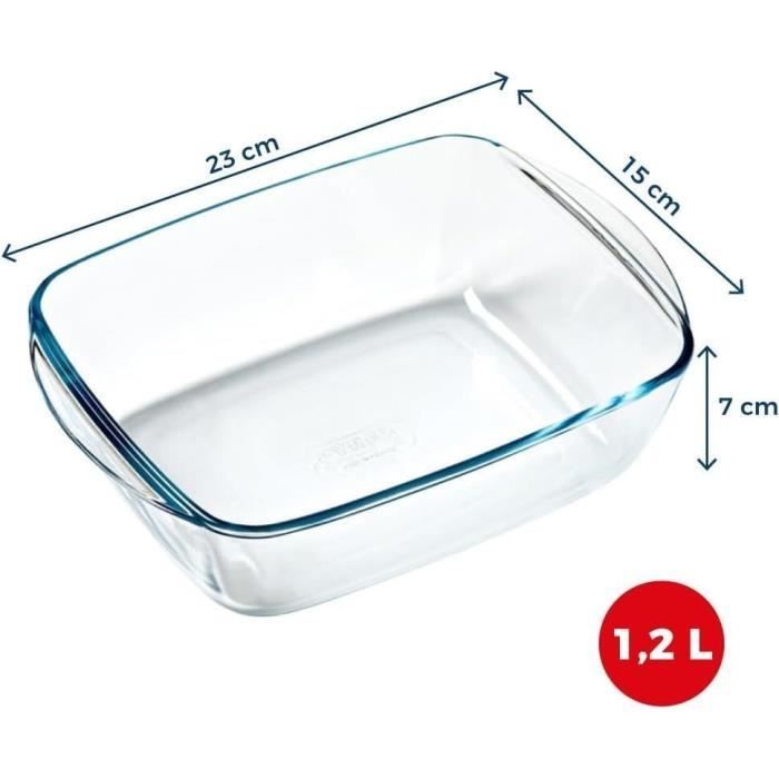 Air fryer dish - PYREX - 1450143 - Rectangular - Borosilicate glass - 23 x 15 cm