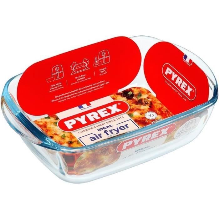 Air fryer dish - PYREX - 1450143 - Rectangular - Borosilicate glass - 23 x 15 cm