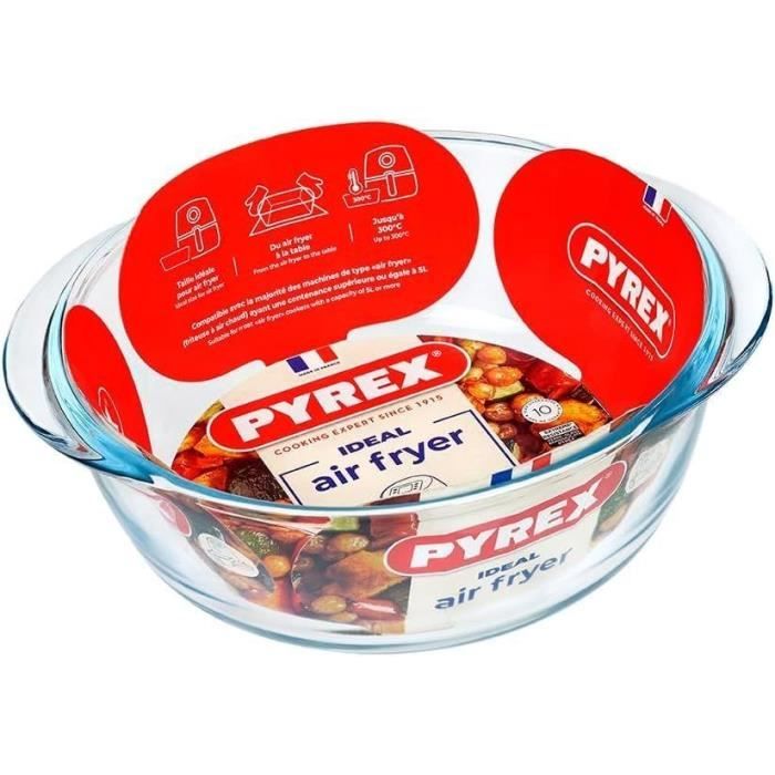 Air fryer dish - PYREX - 1450140 - Round - Borosilicate glass - 20 cm