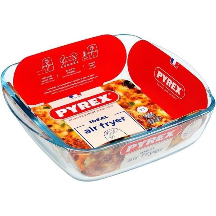Air fryer dish - PYREX - 1450142 - Square - Borosilicate glass - 25 x 22 cm