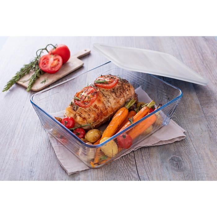 PYREX - 241P000 / 7046 - Rectangular dish with lid - 19cm * 14 cm - Pyrex Cook & Freeze