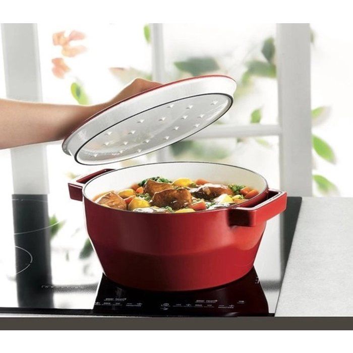 PYREX Slow Cook Round Casserole 6.3 L red