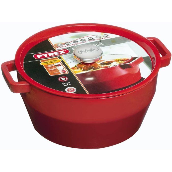 PYREX Slow Cook Round Casserole 6.3 L red
