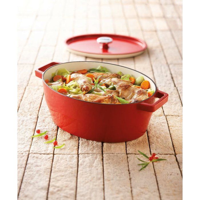 PYREX Slow Cook oval casserole 5.8 L red