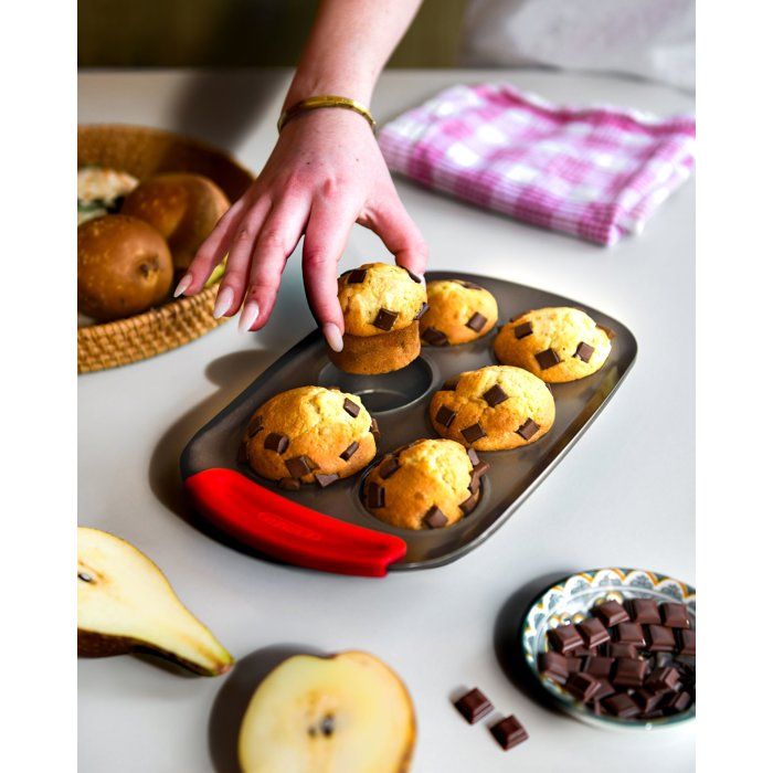 Muffin pan - PYREX - 1452001 - Round - Carbon steel - Non-stick - 6 cavities