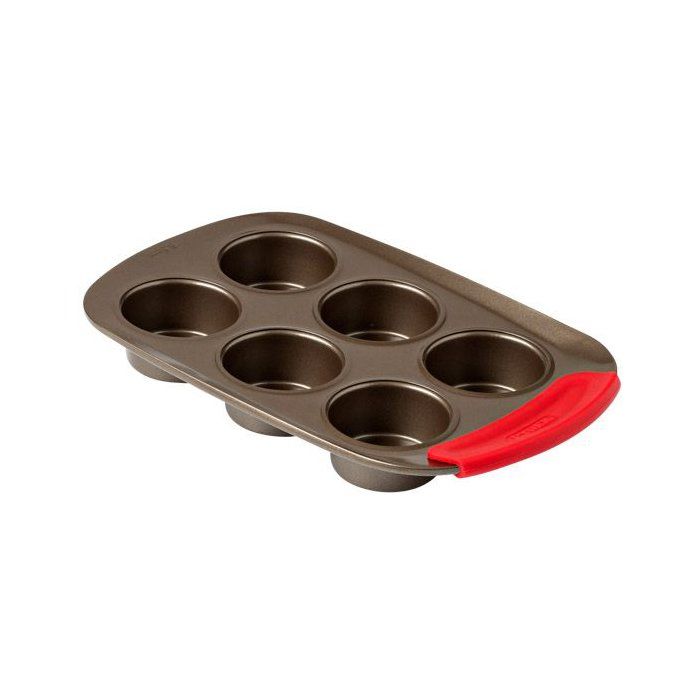 Muffin pan - PYREX - 1452001 - Round - Carbon steel - Non-stick - 6 cavities