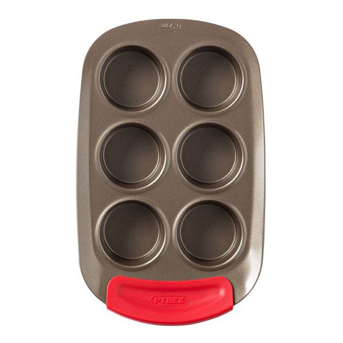Muffin pan - PYREX - 1452001 - Round - Carbon steel - Non-stick - 6 cavities